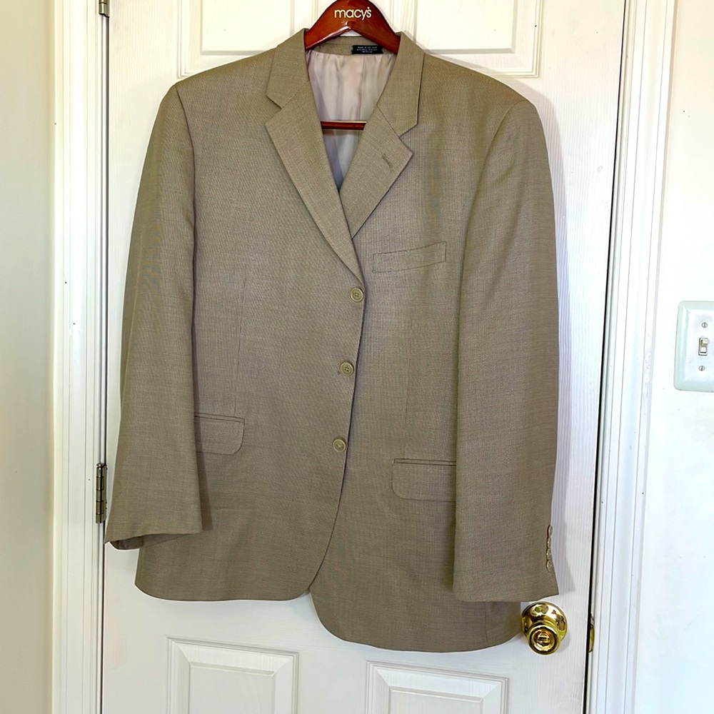 Jones New York Silk Blend Men’s Beige / Tan Blazer Size R 48
